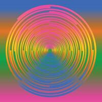 Circular rainbow color background. Circle tunnel illustration for background design. vector