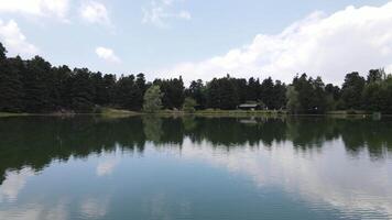 Lake Reflection Landscape Aerial View video