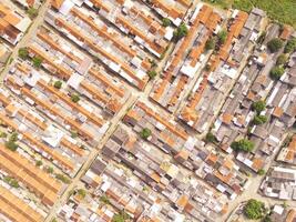 Photograph of a Housing Complex that Looks Dense from a Height of 200 Meters. Housing Industry. Panoramic Landscape. Graphic Resources. Social Issues. Aerial Landscape Photography Concept photo