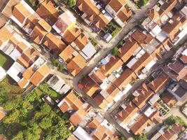 Photograph of a Housing Complex that Looks Dense from a Height of 200 Meters. Housing Industry. Panoramic Landscape. Graphic Resources. Social Issues. Aerial Landscape Photography Concept photo
