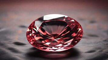 One pink diamond on black silk cloth. High quality rare and expensive. Advertising photos. photo