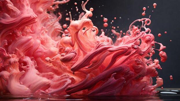 resumen rosado tinta rizo antecedentes ilustración, negro antecedentes. foto