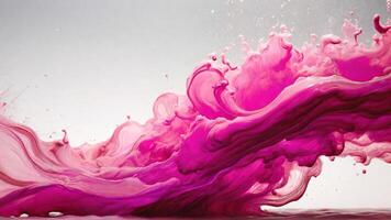 Pink ink spreads in water. photo