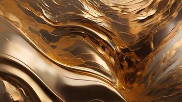gold abstract acrylic liquid background. Marbling texture. photo