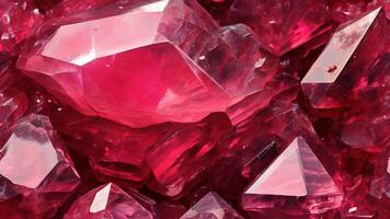 Abstract red ruby crystal mineral arrangement background, Rare high quality. photo