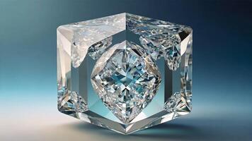 Crystal clear diamond. macro shot. photo