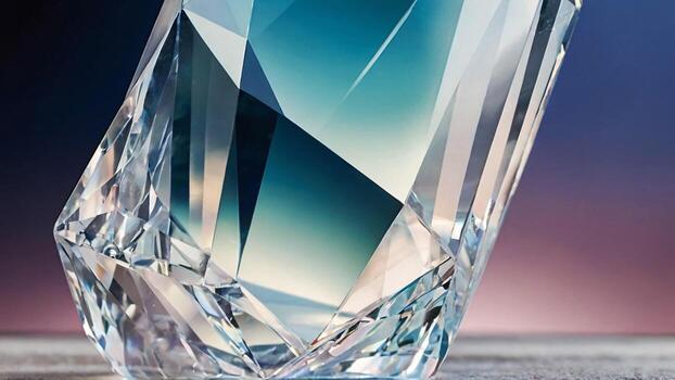 Crystal clear diamond partial surface, macro shot. photo