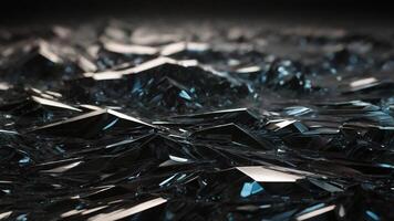 Close up shot of abstract blue black gemstone surface, selective focus, copy space. photo