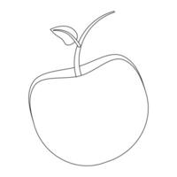 Simple apple coloring page, perfect for kids and adults. Enjoy a fun and relaxing activity with this easy-to-print outline design. vector