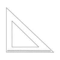 illustration of a triangle ruler in black and white, perfect for back to school coloring pages and educational materials. vector