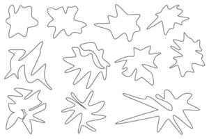 illustration of abstract paint blots for coloring, perfect for back-to-school activities and creative projects. vector
