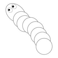 Fun and simple worm coloring page for children. Perfect for educational activities and creative play. Easy to print and color. vector