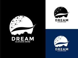 Dream Logo, Reaching Dream Logo Icon , Kids Dream Logo Template vector