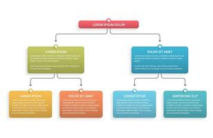Flowchart with 3 levels, infographic template vector