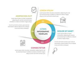 Circle infographic template with four steps or options vector