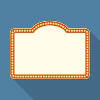 Retro frame with lights, flat design with long shadow vector