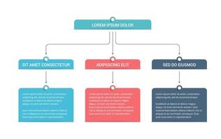 Flowchart with 3 levels, infographic template vector
