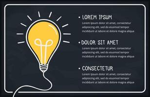 Idea concept with hand drawn bulb vector