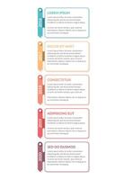 Vertical timeline template with five arrows vector