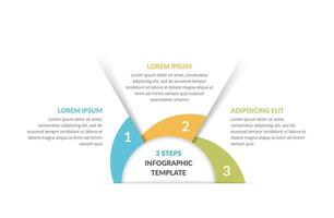 Circle infographic template with three steps or options, process chart vector