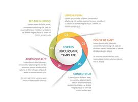 Circle infographic template with five steps or options vector