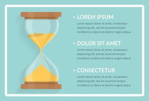 Transparent hourglass on blue background with white frame and place for your text vector