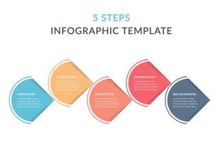Infographic template with 5 steps, workflow, process chart vector