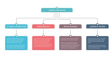 Flowchart with 3 levels, infographic template vector