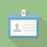 Identification card icon, flat design vector