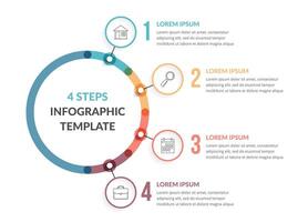 Diagram template with four steps or options vector