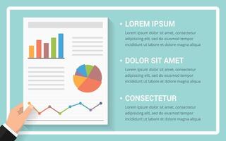 Hand holding paper with different graphs vector