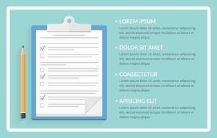 Survey or test concept, clipboard with documents with check boxes and pencil vector