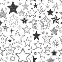 Hand drawn stars - seamless pattern vector