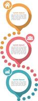 Diagram template with three options or steps, infographics design template, flat design vector