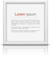 Square frame with reflection on white background vector