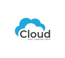 Cloud typography text based logo design. vector