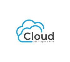 Cloud typography text based logo design. vector
