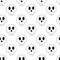 Seamless pattern with skull. Halloween background. Goth black style. flat illustration. vector