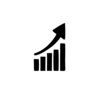 a black and white icon of a graph going up vector