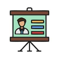 a man is on a projector screen with a presentation vector