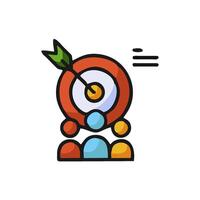target icon with arrow and people in the middle vector