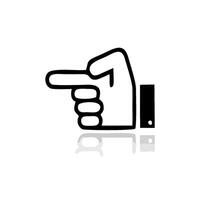 a black and white hand pointing at something vector
