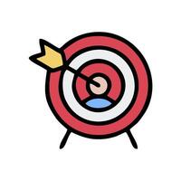 target icon with arrow in the center of the target vector