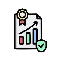 a document with a chart and a check mark vector