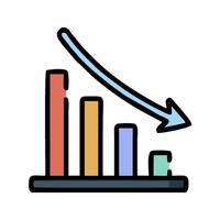 an icon of a bar chart with an arrow going up vector
