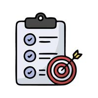 a checklist with a dart and check marks vector