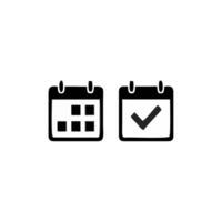 a calendar and check mark icon on a white background vector