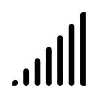 a black and white icon of a bar graph vector
