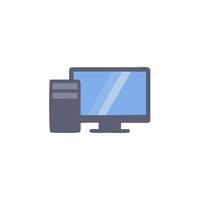 computer icon on white background vector
