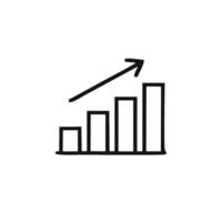 a graph bar with an arrow pointing up vector